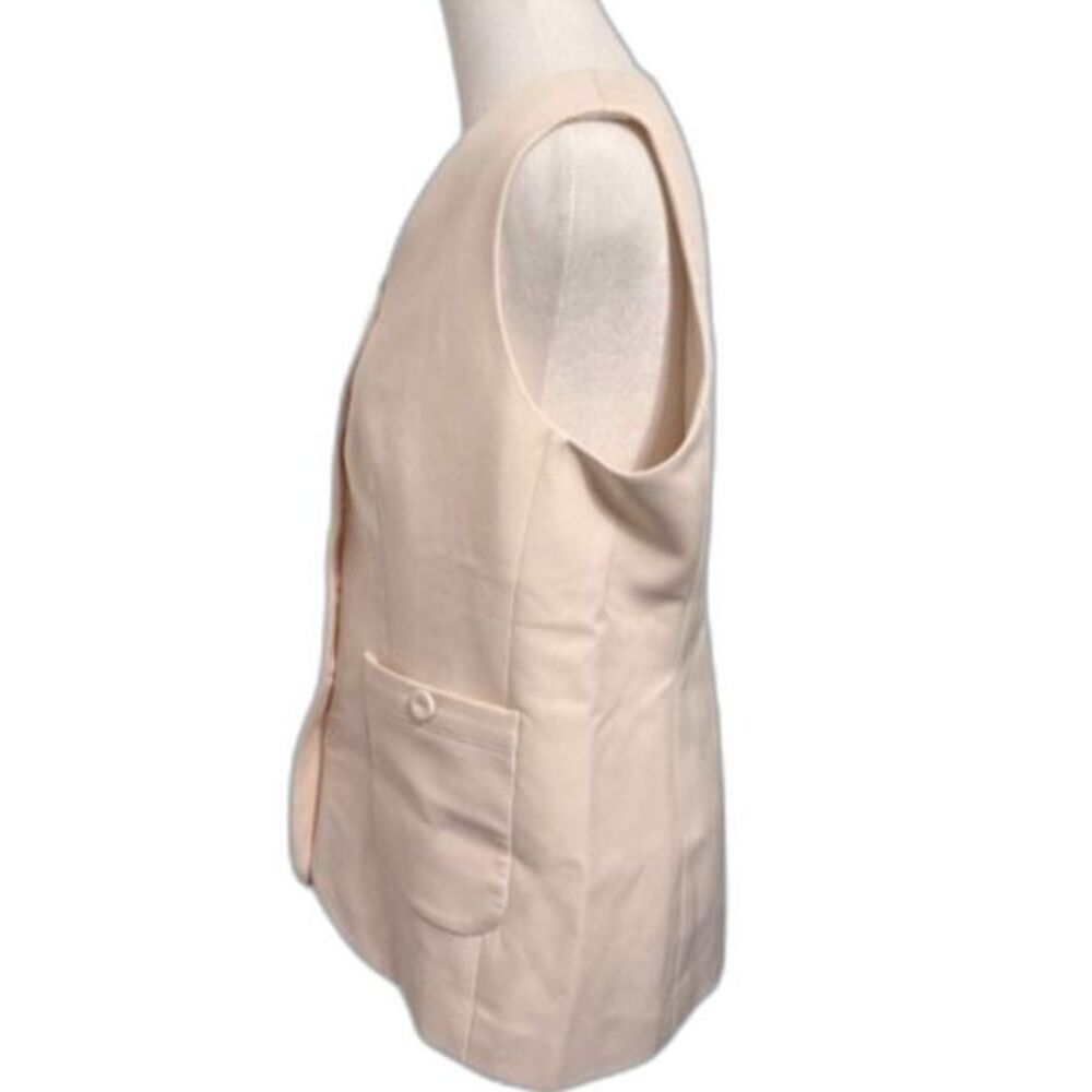 Anne Klein, Cream Tailored Button-Front Vest, Size 6 Petite (NWT) - Picture 4 of 7